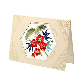 刺しゅう「祝福　松竹梅」（しゅくふく　しょうちくばい）