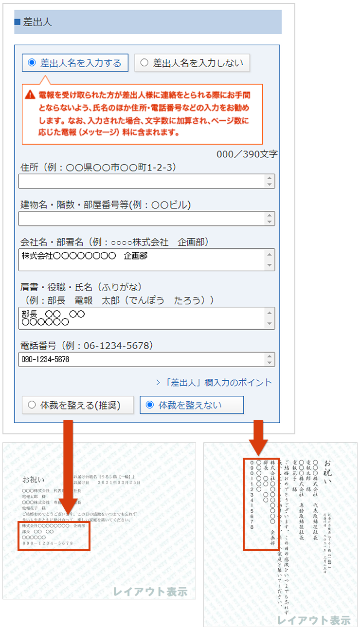 差出人 Ntt西日本 電報お申込みサイト D Mail